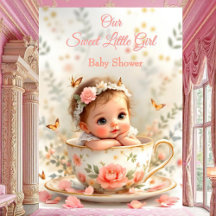 Süße niedliche Pfirsich-Rosa Mädchen-Baby-Party-Te