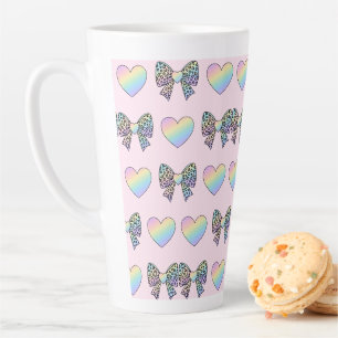 süße niedliche Regenbogen-Herzen Pastell-Verlauf Milchtasse