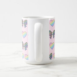  süße niedliche Regenbogenherzen Pastellverlauf Mu Kaffeetasse