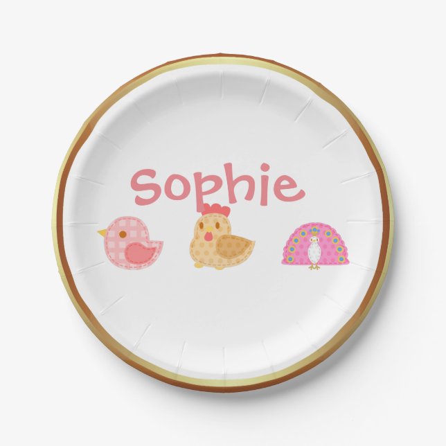 Süße Niedliche Vögel Pappteller (Vorderseite)