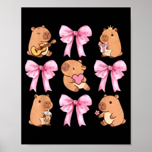 Süße Nk Coquette Schleife Kawaii Capybara Liebhabe Poster