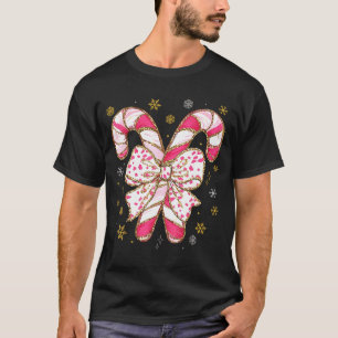 Süße Nk Kokette Schleife Zuckerstange Weihnachten T-Shirt