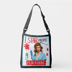 Süße nostalgische Krankenschwester Pinup_ Fürs Leb Tragetaschen Mit Langen Trägern