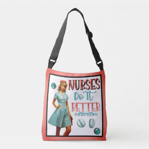 Süße nostalgische Krankenschwester Pinup_ Krankens Tragetaschen Mit Langen Trägern