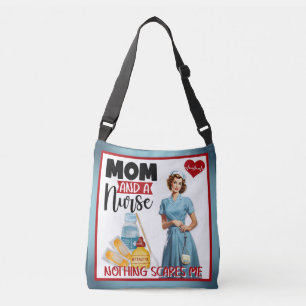 Süße nostalgische Krankenschwester Pinup_  Mama un Tragetaschen Mit Langen Trägern