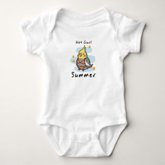 Süße Nymphensittich-Sommer-Baby-Vogel-Cartoon-Desi Baby Strampler