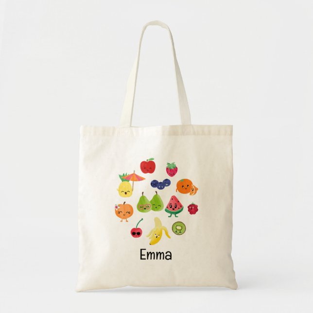 Süsse Obst Adorable Frucht Kinder Personalisiert Tragetasche (Vorne)