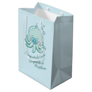 Süße Octopus-Baby-Party Kawaii Blauer Junge Mittlere Geschenktüte