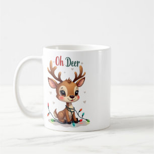 Süße „Oh Hirsch“ Rentier Weihnachtstasse Kaffeetasse