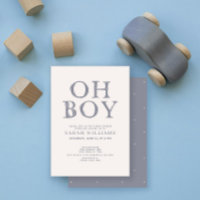 Süße Oh-Junge-Blau-Punkte-Minimal-Babyparty
