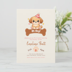 Süße Oh-Junge-Welpen-Baby-Party Einladung
