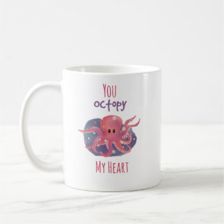 Süße Oktopus-Liebestasse ; "Du oktopierst mein Her Kaffeetasse