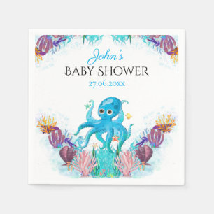 Süße Oktopus-Meeresmuscheln Baby Shower Servietten