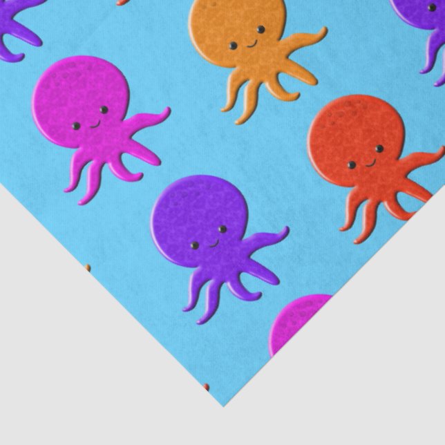 Süße Oktopus-Zeichnungen Benutzerdefiniert Seidenpapier (Detail)