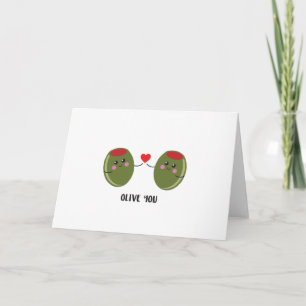 Süße 'Olive you'-Glückwunschkarte Karte