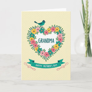 Süße Oma Florales Herz Karte