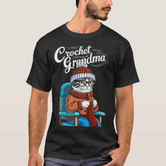 Süße Oma Katze Häkeln Häkeln Nana Oma Stricken T-Shirt