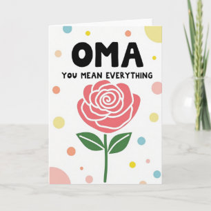 Süße Oma Rose Illustrationskarte Karte