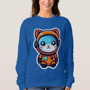 Süße orange Astronaut Katzen Kawaii Weltraum Kitty Sweatshirt