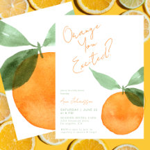 Süße Orange Bist du aufgeregt Zitrus-Baby-Party