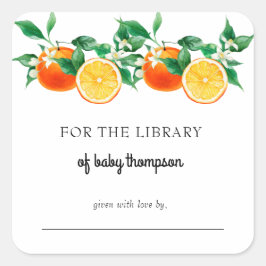Süsse | Orange Citrus | Buch Quadratischer Aufkleber