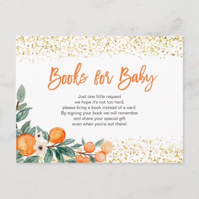Süsse Orange Citrus Kinderbucheintragungskarte Postkarte (Vorderseite)