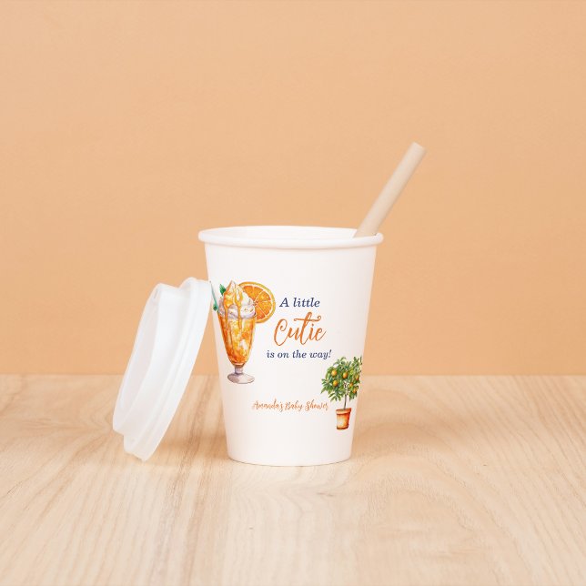 Süsse Orange Citrus Summer Ice Cream Baby Dusche Pappbecher (Von Creator hochgeladen)