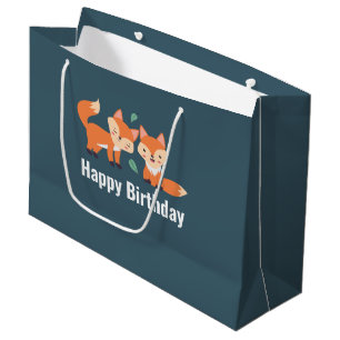 Süße orange Füchse Grafikillustration Große Geschenktüte