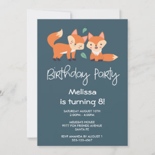 Süße orange Füchse zum Geburtstag
