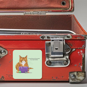 Süße Orange Getigerte Grüne Father’s Day Violette Quadratischer Aufkleber