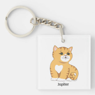 Süße orange getigerte Kätzchenkatze Schlüsselanhänger