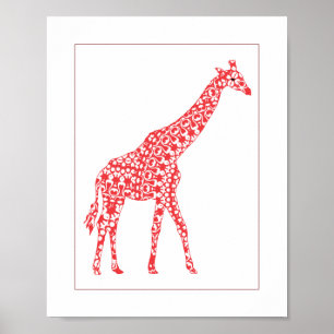 Süße orange Giraffen-Baby-Nursery-Wandkunst-Dekora Poster