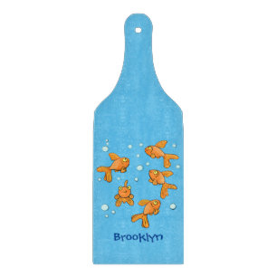 Süße orange Goldfisch-Cartoon-Illustration Schneidebrett