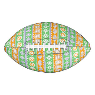 Süße orange-grüne ethnische Muster Design Two-Tone Football