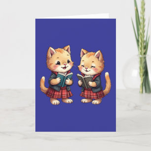 Süße orange Kätzchen lesen Burns Night Dichtung Feiertagskarte