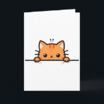 Süße orange Kätzchenkatze, die zu dir rüberschaut, Karte<br><div class="desc">Süße orange Kätzchenkatze, die zu dir rüberschaut, Ginger-Katzenliebhaber _1</div>