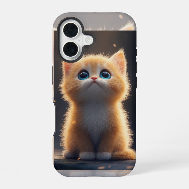 Süße orange Katze iPhone 16 Hülle (Rückseite)