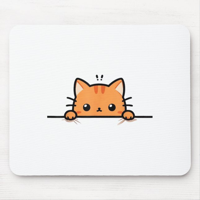 Süße orange Kitty Katze schaut zu dir Ginger C Mousepad (Vorne)