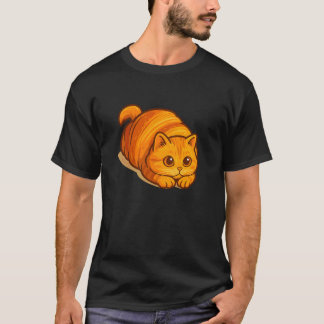 Süße Orange-Laib-Katze, Croissant-Form, liebt Katz T-Shirt