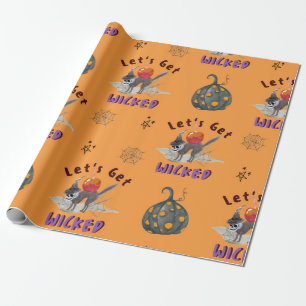Süße Orange Lass uns verrückt werden Trick oder Tr Geschenkpapier
