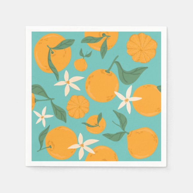 Süsse Orange Mandarin Mandarine Clementine Serviette (Vorderseite)