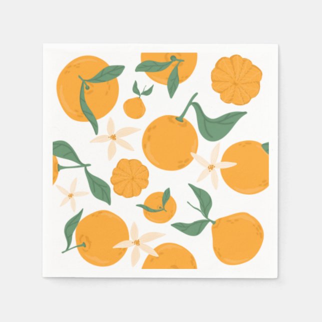 Süsse Orange Mandarin Mandarine Clementine Serviette (Vorderseite)