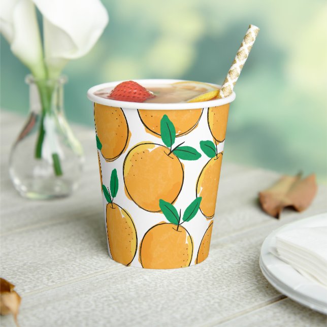 Süsse Orange Paper Cups Pappbecher (In Situ)