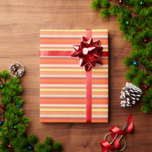 Süße orange-rote Streifen Geschenkpapier