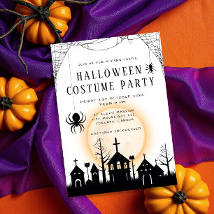 Süße orange-schwarze Halloween-Kostümparty für Erw Einladung
