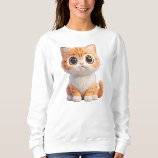 Süße orange Tabby-Kätzchen mit großen Augen Sweatshirt