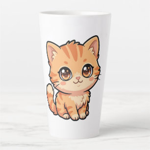 Süße Orange Tabby Katzenbaby Latte Tasse
