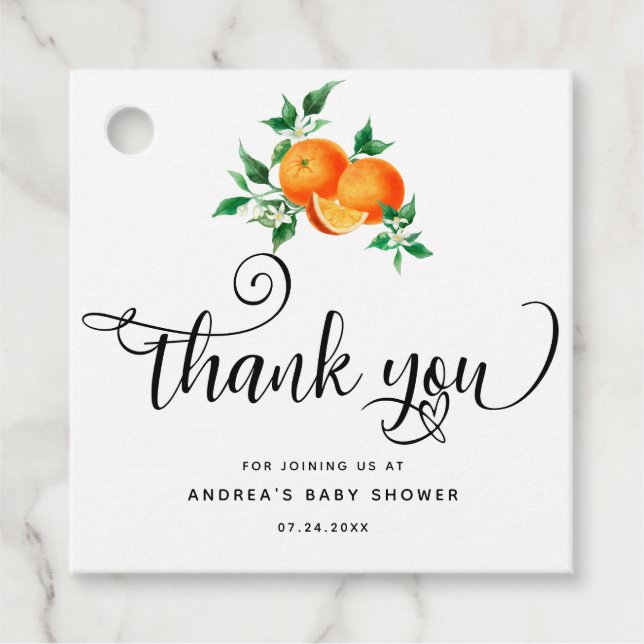 Süsse | Orange Vielen Dank Geschenkanhänger (Vorderseite)