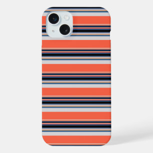 Süße orangeblaue Streifen iPhone 15 Plus Hülle