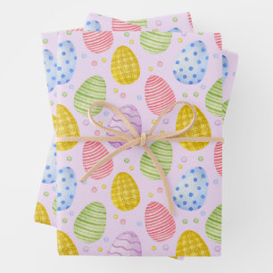 Süße Ostereier in Pastellfarben Geschenkpapier Set